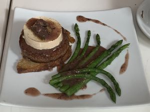 TOURNEDOS ROSSINI -
"Impossible Food" filet steak, cooked in Frontignant sauce, atop a light butter crouton, topped with foie gras and fresh black truffle at Delice & Sarrasin in New York City