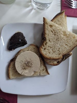 Appetizer: pate and fig jam at Delice & Sarrasin in New York City