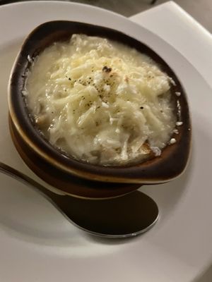 French onion soup at Delice & Sarrasin in New York City