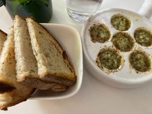 Escargot beurre maître d'hôtel: made with mushrooms at Delice & Sarrasin in New York City