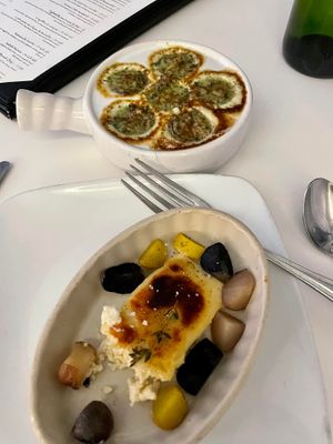 escargots, brie at Delice & Sarrasin in New York City