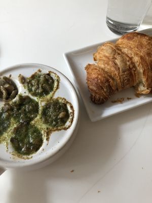 Yo.  Where else are you getting vegan escargot and a croissant???  Freaking wonderful.   at Delice & Sarrasin in New York City