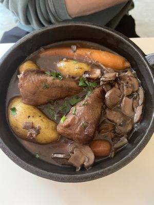 Coq au vin  at Delice & Sarrasin in New York City