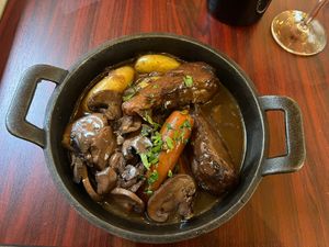 Coq au vin  at Delice & Sarrasin in New York City