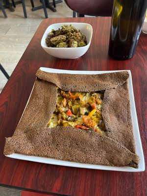 Savoury crepe and Brussel sprouts   at Delice & Sarrasin in New York City