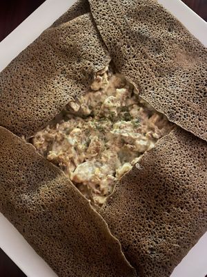 Mr Rabelais crepe - first bites were amazing but then there was too much cheese  at Delice & Sarrasin in New York City