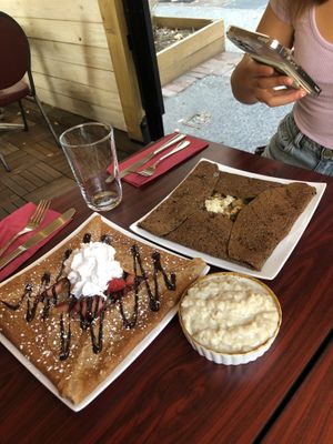 crepes and pudding  at Delice & Sarrasin in New York City