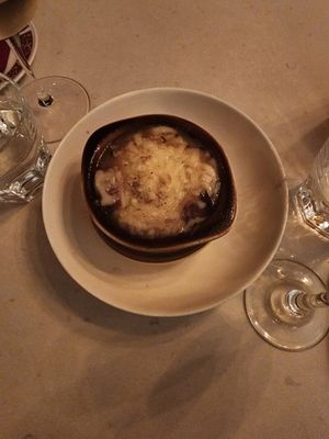 French onion soup at Delice & Sarrasin in New York City