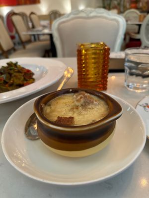 French onion soup   at Delice & Sarrasin in New York City