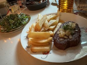 Steak frites    at Delice & Sarrasin in New York City