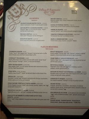 Menu 1  at Delice & Sarrasin in New York City