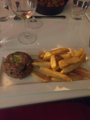 Steak tar tar! at Delice & Sarrasin in New York City