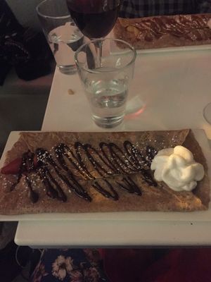 Chocolate strawberry crepe! at Delice & Sarrasin in New York City