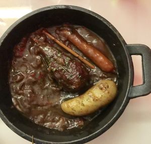 Cow au Vin (half eaten) at Delice & Sarrasin in New York City