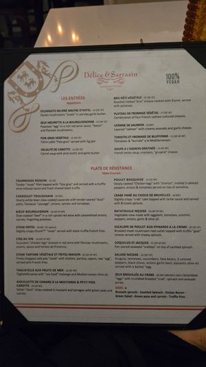 Menu at Delice & Sarrasin in New York City