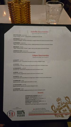 Menu at Delice & Sarrasin in New York City