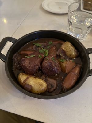 Coq au vin  at Delice & Sarrasin in New York City
