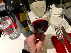 red wine at Delice & Sarrasin in New York City