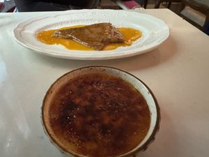 Orange crème brûlée and dessert crepe   at Delice & Sarrasin in New York City