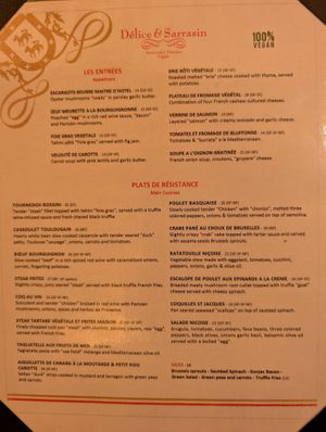 Menu at Delice & Sarrasin in New York City