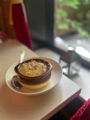 French onion soup. Very good.  at Delice & Sarrasin in New York City