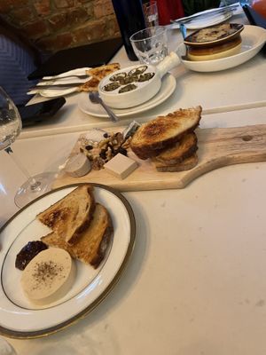 Pate,  escargot, and onion soup   at Delice & Sarrasin in New York City