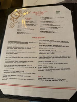Menu  at Delice & Sarrasin in New York City