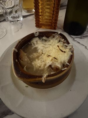 French onion soup  at Delice & Sarrasin in New York City