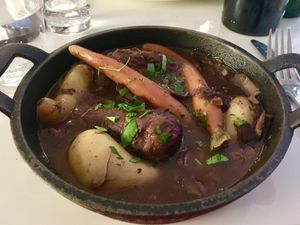 Vegan coq at vin at Delice & Sarrasin in New York City