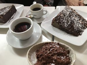 Chocolate mousse & chocolate almond milk cake  at Delice & Sarrasin in New York City