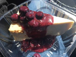 Raw blueberry cheesecake  at Longevity Foods in Duvall