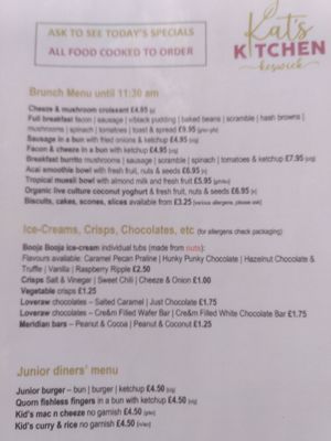 They have limited menu at present,but there's plenty of choice. at Plant by Kat's Kitchen in Keswick