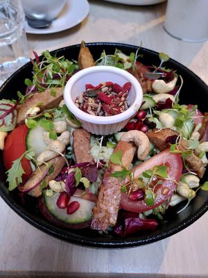 Buddha Bowl with amazing tofu at Plant by Kat's Kitchen in Keswick