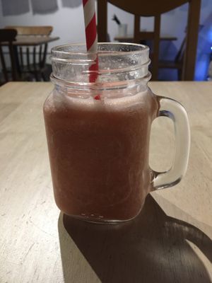 Strawberry, banana + apple smoothie   at Plant by Kat's Kitchen in Keswick