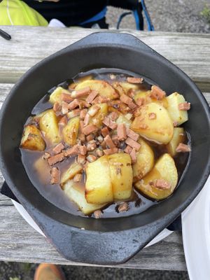 Poutine (potatoes in gravy with cheeze and fake bacon) - Really tasty and very satisfying after a long day of hiking.  at Plant by Kat's Kitchen in Keswick