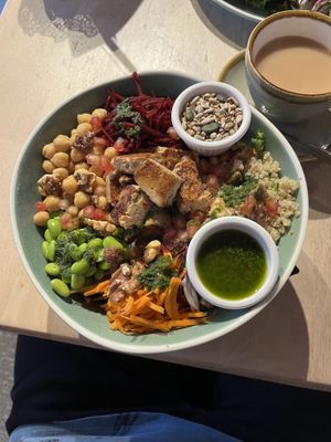 Delicious food every time! In the photo is the Buddha bowl with Kat's secret recipe Tofu!   at Plant by Kat's Kitchen in Keswick