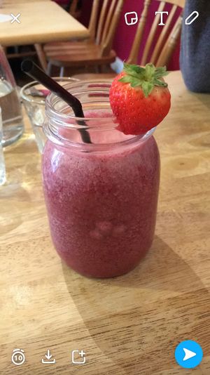 Banana berry customized smoothie  at Plant by Kat's Kitchen in Keswick