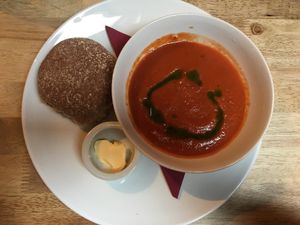 Tomato and basil soup  at Plant by Kat's Kitchen in Keswick