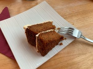 Excellent carrot cake at Plant by Kat's Kitchen in Keswick
