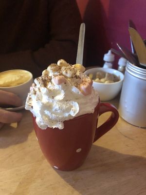 Awesome vegan hot chocolate  at Plant by Kat's Kitchen in Keswick