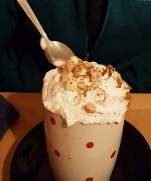 Vegan hot chocolate at Plant by Kat's Kitchen in Keswick