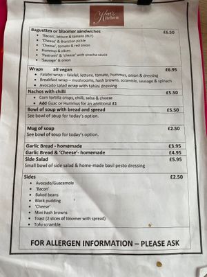 Menu at Plant by Kat's Kitchen in Keswick