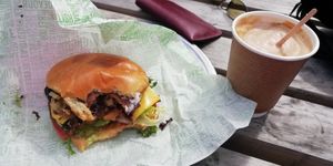 The Works burger  Absolutely Awesomeness 😋😋👌 at Plant by Kat's Kitchen in Keswick