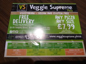 Menu 1 at Veggie Supreme in Wolverhampton