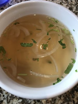 Veggie broth (ask for this instead of beef broth) at Pho Pier 77 in Panama City Beach