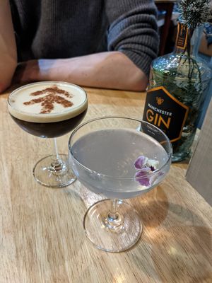 Zepplin and an espresso martini at The Allotment in Manchester