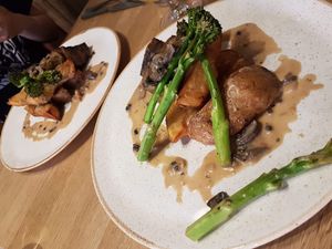 Aubergine steak! at The Allotment in Manchester