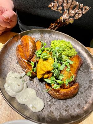 Banana Blossom 'Fish' and Chips at The Allotment in Manchester