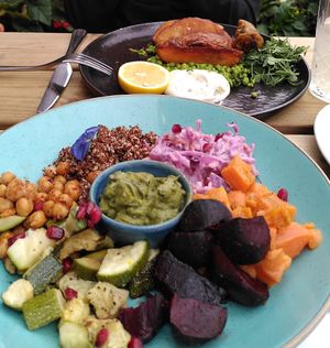 Fish&chips and the summer dish at The Allotment in Manchester