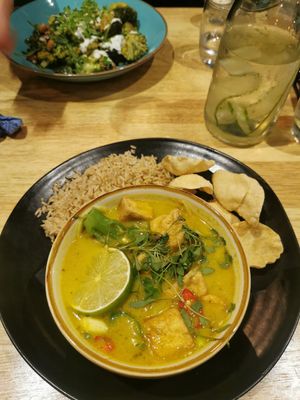 Salt and pepper tofu laska curry at The Allotment in Manchester